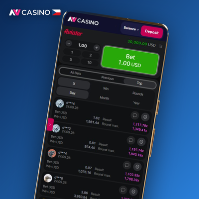 Automatické opakování sázky v Aviator hře NV Casino s nastaveným počítadlem kol