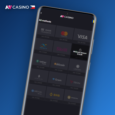 Rychlý výběr výher přes e-peněženku Skrill nebo Neteller v NV Casino